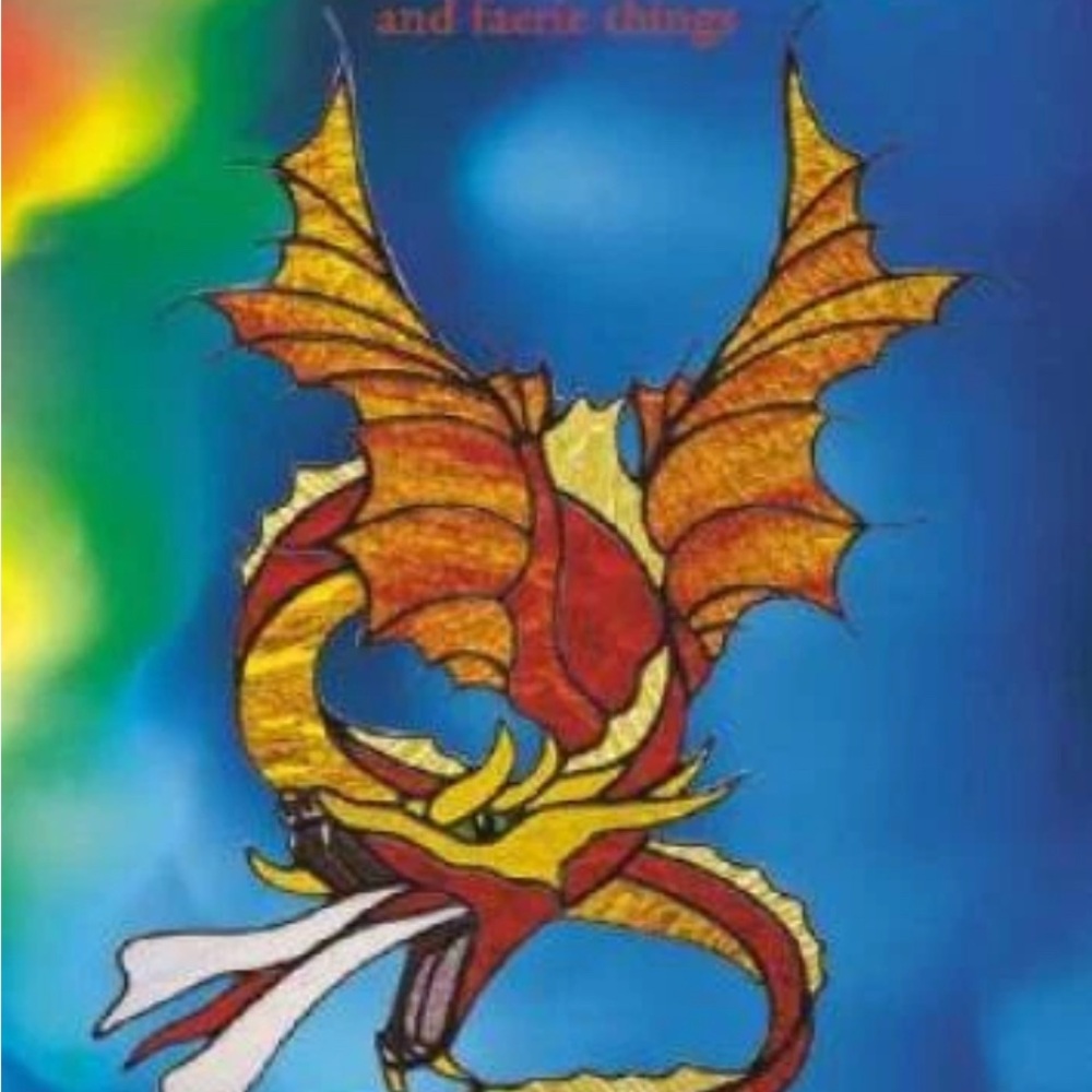 Colorful Dragon stained glass pattern book
